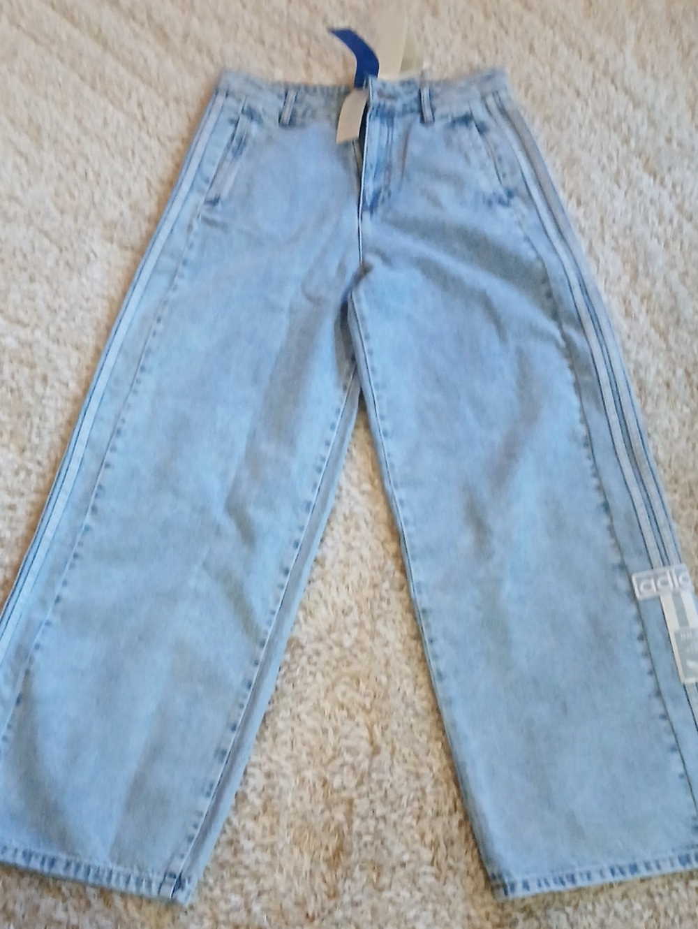 NWT ADIDAS WODE LEG NAGGY DENIM JEANS
